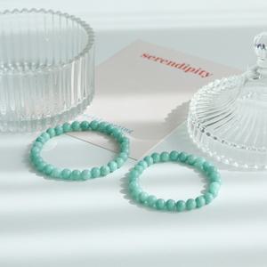 AAA 에메랄드 비취 심플 옥팔찌 6미리 파워스톤 천연석