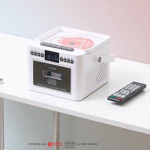 (롯데 CD-1980)휴대용 CD카세트 양방향 무선 블루투스 라디오 CD플레이어 MP3 USB재생 SD카드 테입재생 올드형 오디오/
