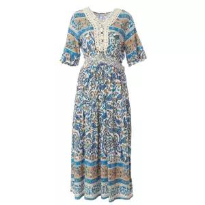 [롯데백화점]abfz 플라워패턴 반팔롱원피스 APY3HO31H