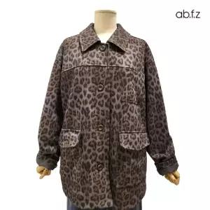 [롯데백화점]abfz 레오파드 패턴 스웨이드 점퍼 스타일 하프 트렌치 코트 APZ5QL03G
