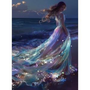 보석 십자수 RUOPOTY DIY 5D 다이아몬드 페인팅 비치 라운드 스퀘어 현대 수제 공예 키트 장식 그림