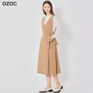 오조크 딥 뷔스티에 벨티드 원피스