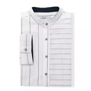 [후앙스]크리스챤 7부 배색줄지 차이나 와이셔츠 CKST4630_P077734462