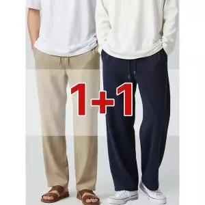 [파라고나][1+1] 2장세트 남여공용 쿨믹스 린넨 라이크 팬츠 M25LP102&W25LP101