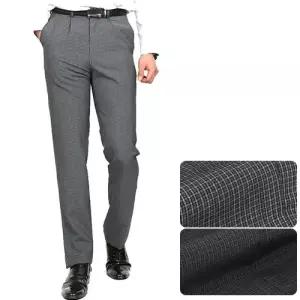 CR 잔체크 원턱 중년 남성 시원한 여름 정장바지 양복