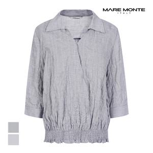 [마레몬떼] 밑단밴딩 카라 블라우스_M234MBL25S0