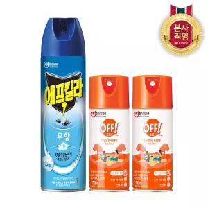 에프킬라 오프 모기기피제 스프레이 150ml x 2개 + 모기 스프레이 에어로졸 무