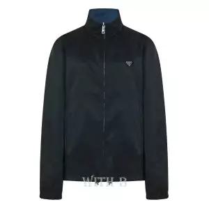 (쇼핑백동봉)[PRADA]프라다 삼각로고 리버시블 블루종 자켓 SGH057 106O F082P