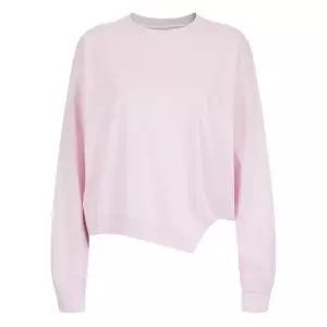 [하프클럽/샵앤]국산 여성 사선 언발 밴딩 얇은 무지 맨투맨 티셔츠 DAI-WSH-20