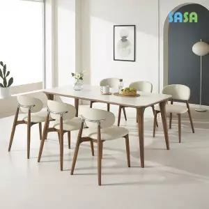 [SASA]데코라인(매장상품) 워라벨 원목세라믹 6인식탁(의자6)