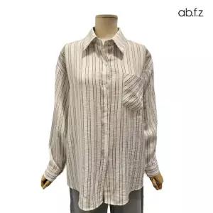 [롯데백화점]abfz 스트라이프 패턴 루즈핏 긴팔 롱 남방APZ2HB34D