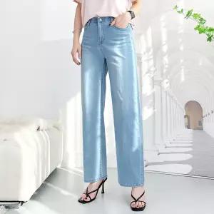 [103st] 기능성 냉감 쿨원단 여름 세미 와이드 청바지 2color/밴딩 스판 일자 통청바지/여성 빅사이즈 S~3XL