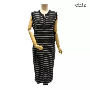 [롯데백화점]abfz 라운드넥 스트라이프 민소매 롱 니트 원피스 APZ3HO31H