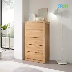 [SASA]데코라인(매장상품) 밀라체 600 5단 고무나무원목서랍장