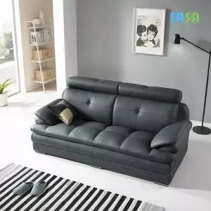 [SASA]데코라인(매장상품) 템즈 8503 3인 에어레더 소파 (네이비)