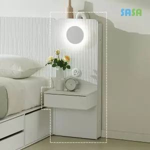 [SASA]데코라인(매장상품) 템바보드 LED 조명 수납협탁