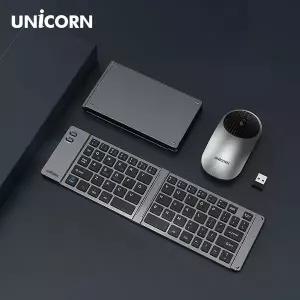 [유니콘]2.4G+블루투스 접이식 휴대용 키보드 마우스세트 C타입충전 BK-950SB