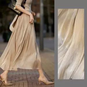 G126836_새틴밴딩 주름롱치마 광택플리츠 A라인스커트