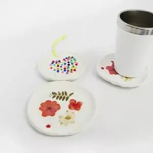 (TD) 조물조물 점토로 나만의 그릇 만들기-5인세트 (압화)