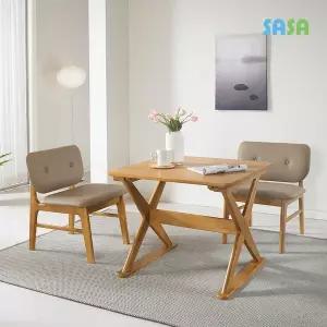 [SASA]데코라인(매장상품) 스퀘어 원목 2인 낮은 식탁세트