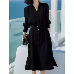 [하프클럽/클라셰]클라셰 (77까지)캐주얼시크브이원피스+벨트SET_B5F0286