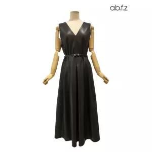[롯데백화점]abfz 벨티드 민소매 레더 롱 원피스APA1HO31A