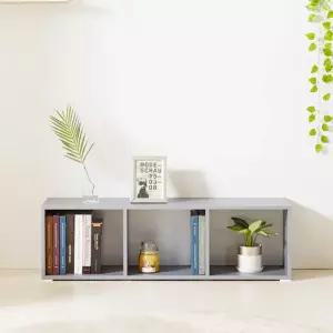 가구 NEW 3칸 낮은가로책장 3칸1단 수납장식장 공간박스