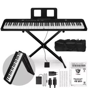 88건반 접이식 전자 디지털 피아노 JO-F01B블랙 (전용가방 + 서스테인페달 + 스탠드 포함) 