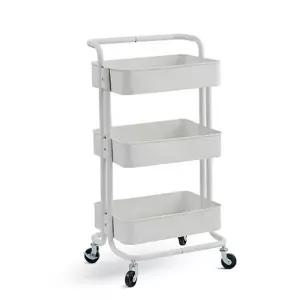 철제 이동식 선반 다용도 3단 욕실 이동식 트롤리 선반 주방 거실 공간활용 베란다 선반장 수납함 세탁실