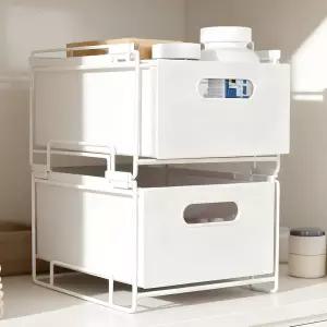 슬라이딩 선반 주방선반 싱크대 적층형 정리 하부장 수납