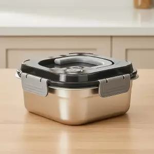 쿠비녹스 모로 정사각 스텐 반찬통 밀폐용기 저장용기 1.8L (CO-52-09)