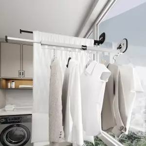벽부착 미니 빨래건조대 세탁 소형 흡착식 벽걸이 미니 원룸 2단