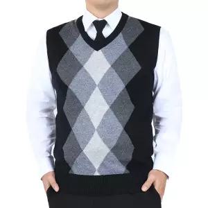 남성니트조끼 울 V넥 캐주얼 베스트 빅사이즈