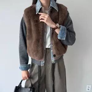 [릴룸]유니 페이크 퍼 밍크 베스트