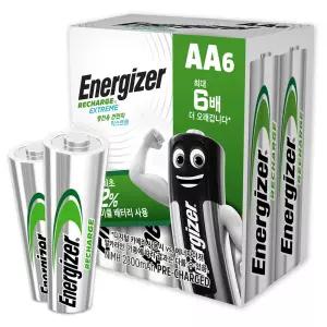 에너자이저 충전용 고용량 익스트림 AA 건전지 6개입 1개