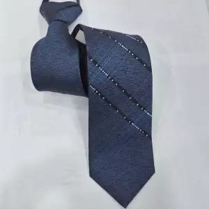 [레노마셔츠]실크혼방 큐빅 포인 지퍼 타이/결혼식 혼주 자동 넥타이 VOFTZ175