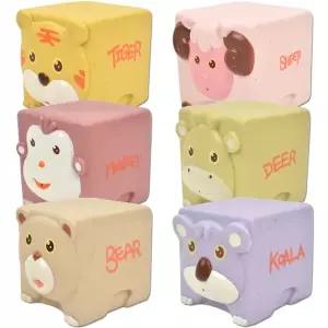 R 말랑 소프트 쌓기 동물친구들 촉감 큐브 6종 세트 628-110 블럭 블록 신생아 목욕놀이 선물