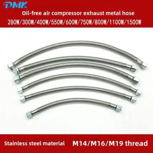 무소음 오일 프리 에어 컴프레서 부품 배기 금속 고압 호스 펌프 헤드 M14 M19