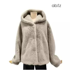 [롯데백화점]abfz 보아 퍼 후드 롱 재킷 APA1HF05A