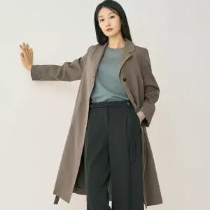 [하프클럽/지센]여성 벨티드 A라인 롱 바바리코트 LFCAN902_KH