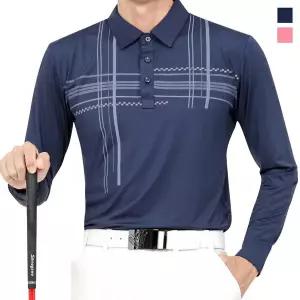 [제로골프]쟌피엘 남성 골프 라인포인트 긴팔 카라티 Model No_J2-4E029