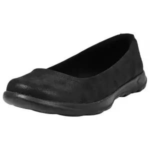 스케쳐스 여성용 고워크 라이트 젬 플랫슈즈 블랙 US 5.5