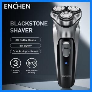 ENCHEN 블랙스톤 남성용 전기 회전 면도기 3D 플로팅 블레이드 세척 가능한 C타입 USB 충전식 수염 면도기