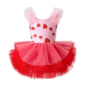 여아 1-7세를 위한 스냅 체조 레오타드가 포함된 CARET 발레 의상 민소매