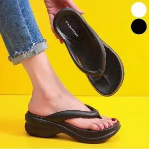 [라일리] Rly 키높이 아치형 여름 EVA 여자 슬리퍼 웨지 통