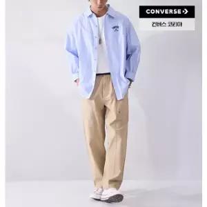 [컨버스](광주신세계)MCJ402-UFC 스트라이프 롱슬리브 우븐 카라 티셔츠 오버핏