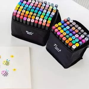 미술용 마카펜 드러잉 디자인 미술용 마카펜 일러스트 듀얼팁 채색용 미술 두가지 종이용 사인펜 다용도