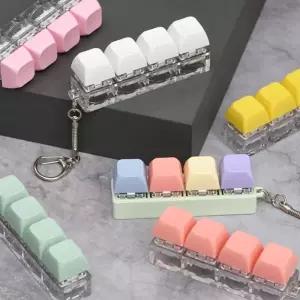 키보드 키링 딸깍이 열쇠고리 키캡 키링 4구 청축 클리커 클릭커