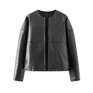 [하프클럽/카라]KARRA (77까지)절개페이크레더자켓_A6S0068