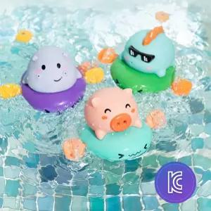 리틀클라우드 유아동 물놀이 목욕놀이 장난감 아기동물 3종세트, 태엽식 물놀이완구